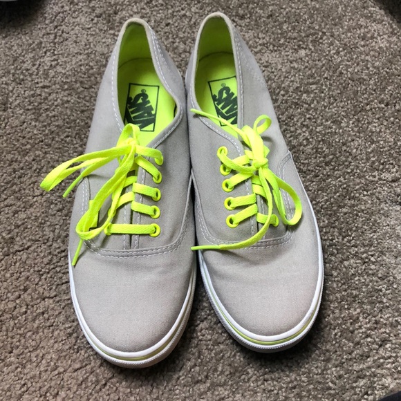 lime green and black vans